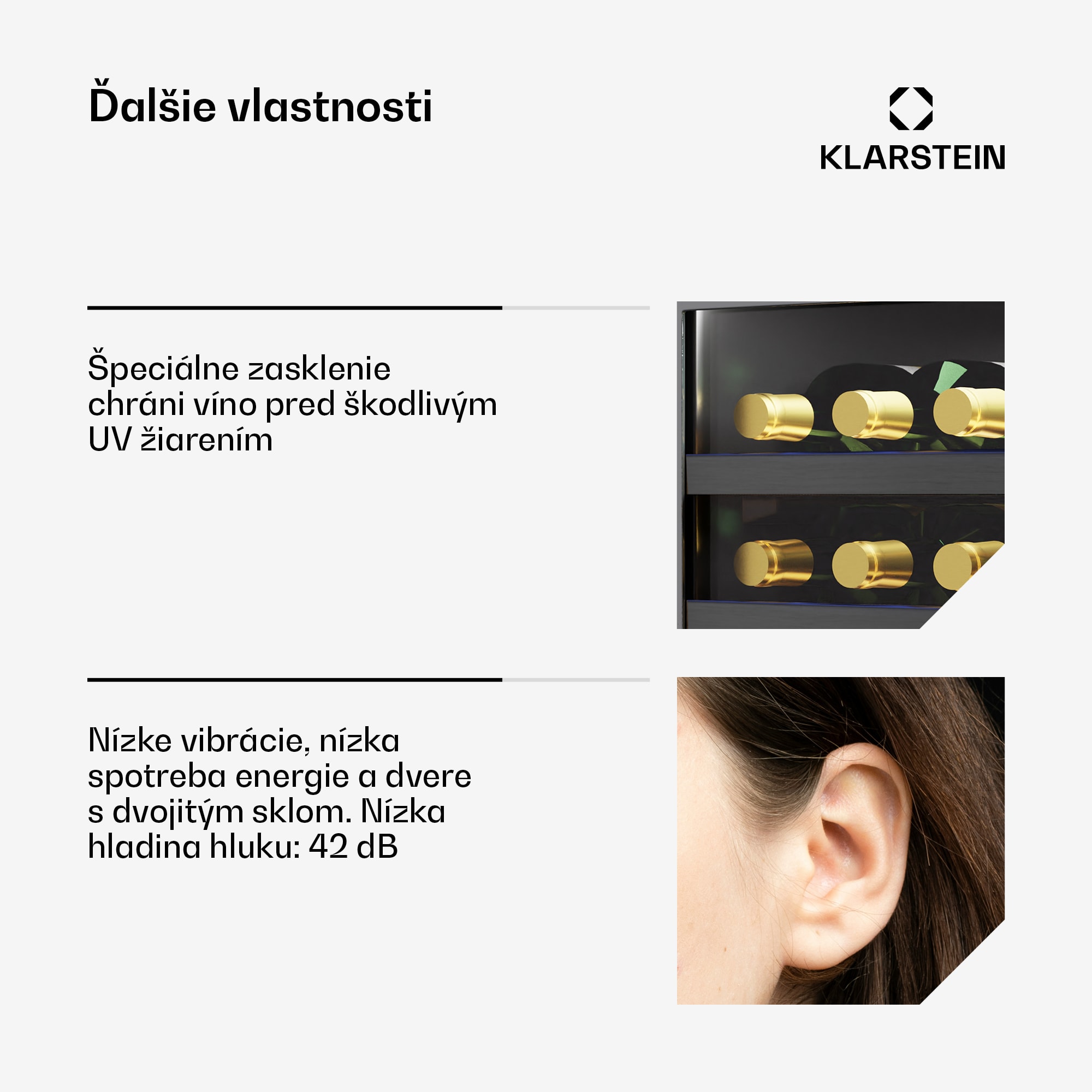 Klarstein Vinovilla 18 Uno chladnička na víno, 1 chladiaca zóna, 18 fliaš, drevené police, 5-18 °C – Obrázok 2