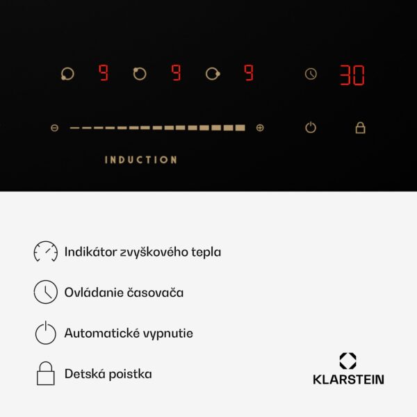 Klarstein Victoria indukčná varná doska, 45 cm, 6 600 W, 3 varné zóny, ovládanie posuvníkom, boost - Image 2