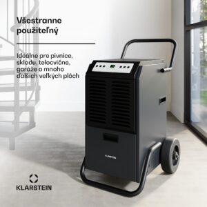 Klarstein DuraDry 50L odvlhčovač vzduchu, 50 l/deň, 50-80 m², nehrdzavejúca oceľ, mobilný, 450 m³/h