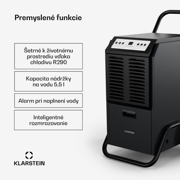 Klarstein DuraDry 50L odvlhčovač vzduchu, 50 l/deň, 50-80 m², nehrdzavejúca oceľ, mobilný, 450 m³/h - Image 2