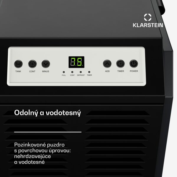 Klarstein DuraDry 50L odvlhčovač vzduchu, 50 l/deň, 50-80 m², nehrdzavejúca oceľ, mobilný, 450 m³/h - Image 3