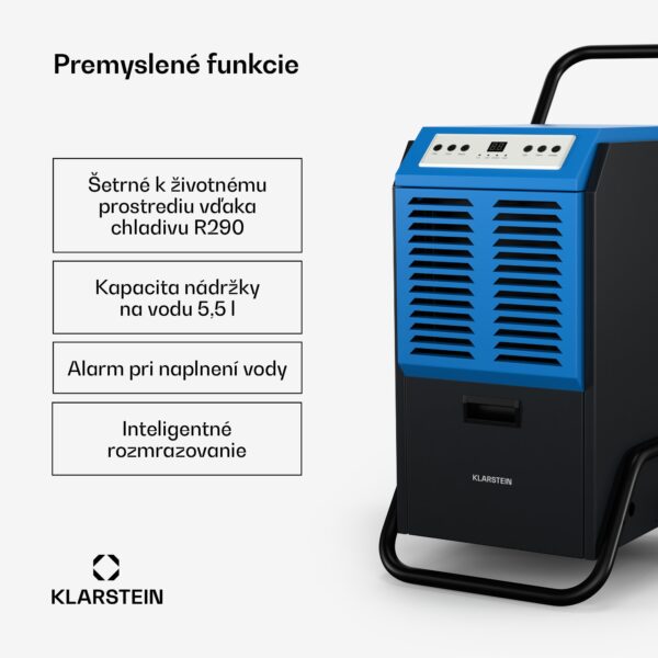 Klarstein DuraDry 50L odvlhčovač vzduchu, 50 l/deň, 50-80 m², nehrdzavejúca oceľ, mobilný, 450 m³/h - Image 2
