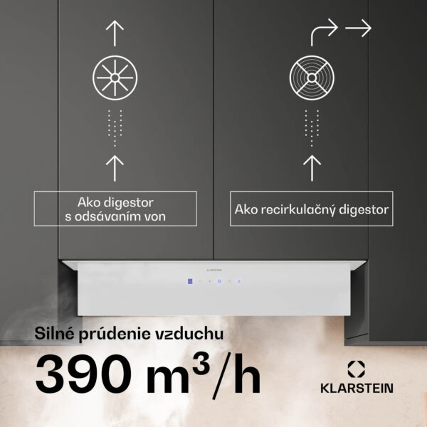 Klarstein Ventimate digestor, dotykové ovládanie, odsávanie/recirkulácia, EEK A+, 3 úrovne, LED, tichý