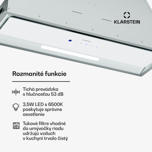 Klarstein Ventimate digestor, dotykové ovládanie, odsávanie/recirkulácia, EEK A+, 3 úrovne, LED, tichý - Image 3