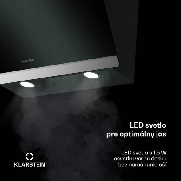 Klarstein FlashLine digestor, A++, 524 m³/h, 3 úrovne, dotykový, tichý, LED, odsávanie/recirkulácia, 100 W - Image 2
