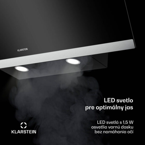 Klarstein FlashLine digestor, A++, 524 m³/h, 3 úrovne, dotykový, tichý, LED, odsávanie/recirkulácia, 100 W - Image 2