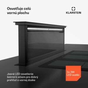 Klarstein Royal Flush Eco digestor, 842 m³/h prietoku vzduchu, šikmý, EEK A, 70 dB, LED