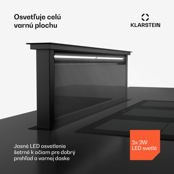 Klarstein Royal Flush Eco digestor, 842 m³/h prietoku vzduchu, šikmý, EEK A, 70 dB, LED