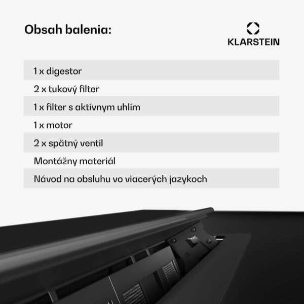 Klarstein Brisa digestor, výsuvný, 710 m³/h, A+, LED, 42 dB, režim odsávania/recirkulácie - Image 3