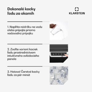 Klarstein Icefestival Cube priemyselný výrobník kociek ľadu, 400W, 1,8 litra, 20 kg/24 h