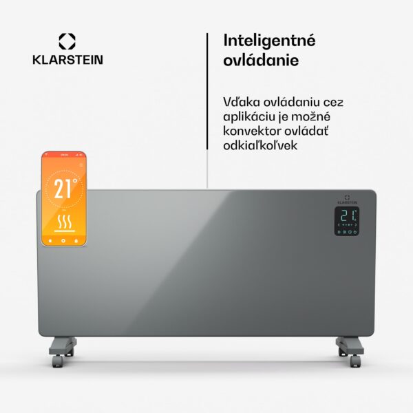 Klarstein Bansin Smart 2500 konvektorový ohrievač, 2500 W, Aplikácia, 5- 50 °C, LED displej, Dotykový displej - Image 2