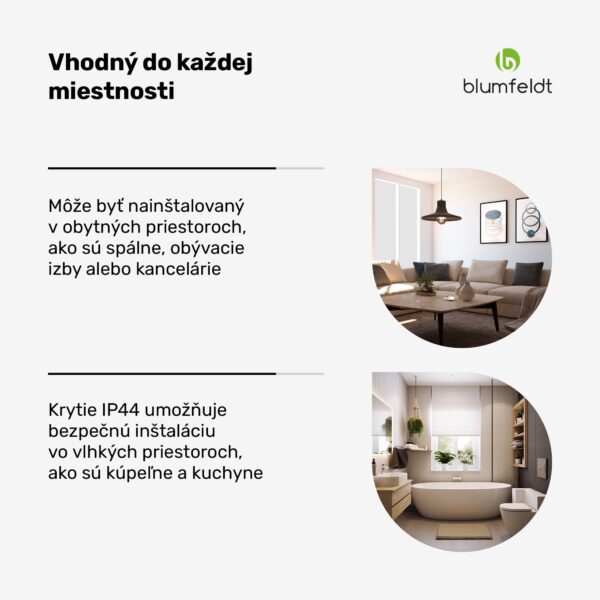 Blumfeldt RadiantSmart IR Heater, Infračervený ohrievač, Externý termostat, 600 W, Energeticky účinný