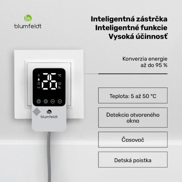 Blumfeldt RadiantSmart IR Heater, Infračervený ohrievač, Externý termostat, 600 W, Energeticky účinný - Image 2
