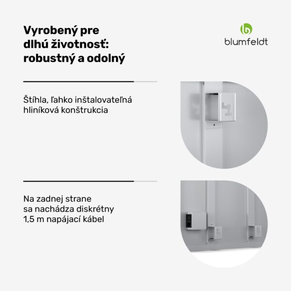 Blumfeldt RadiantSmart IR Heater, Infračervený ohrievač, Externý termostat, 600 W, Energeticky účinný - Image 3