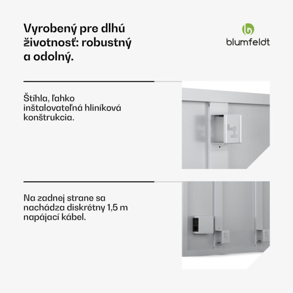 Blumfeldt RadiantSmart IR Heater, Infračervený ohrievač, Posilňovacia jednotka, IP44 - Image 2