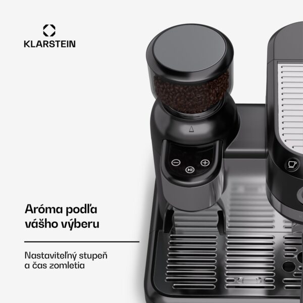 Klarstein Bella Café Pákový kávovar, Vintage, mlynček, 19 bar, Napeňovač mlieka, Tlakomer, 1150 W - Image 2