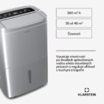 Klarstein DryFy Connect 40 odvlhčovač vzduchu, 40 l / deň, 30-45 m², ovládanie pomocou aplikácie, mobilný, nádrž na vodu