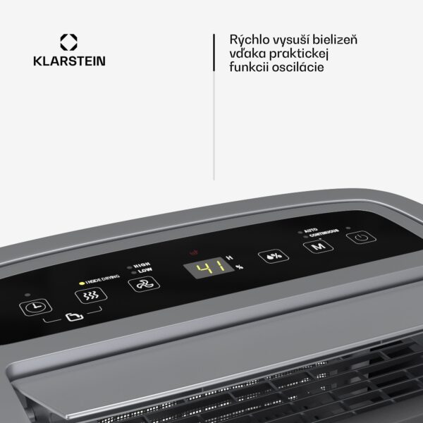 Klarstein DryFy Connect 50 odvlhčovač vzduchu, 50 l / deň, 45-55 m², ovládanie pomocou aplikácie, mobilný, nádrž na vodu - Image 2