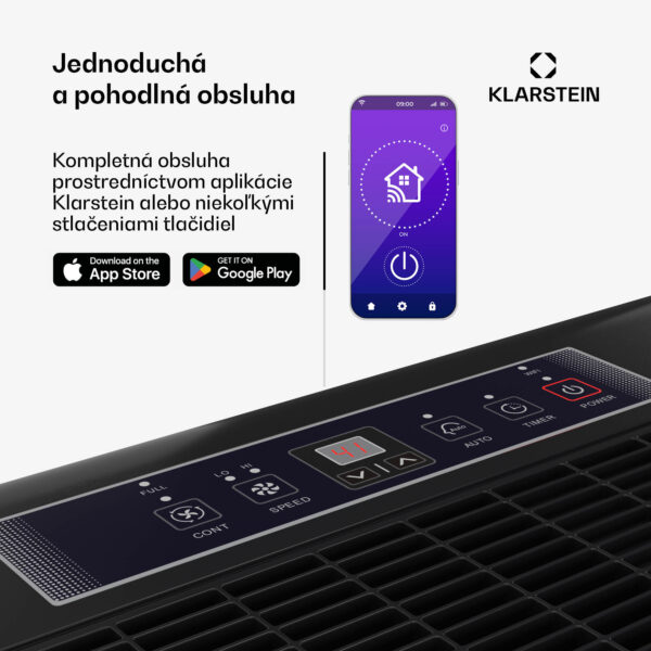 Klarstein DryFy Connect 70 odvlhčovač vzduchu, 70 l / deň, do 90 m², WiFi, ovládanie pomocou aplikácie, 8 L nádrž na vodu - Image 3