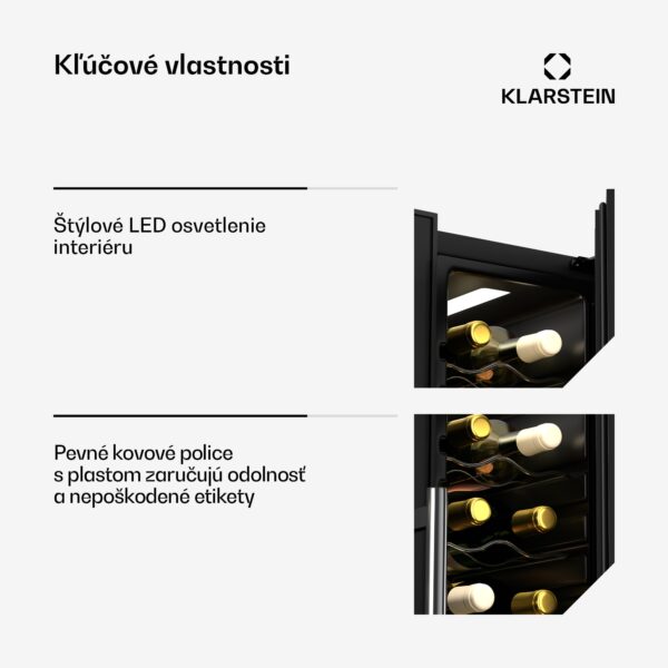 Klarstein Shiraz chladnička na víno, 2 chladiace zóny, dotykové ovládanie, LED osvetlenie, voľne stojaca - Image 2