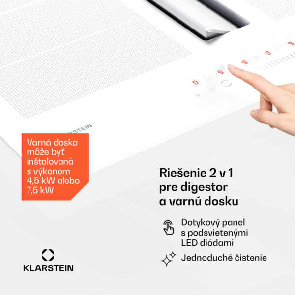 Klarstein Chef-Fusion Down Air System, 2 v 1, indukčná varná doska + digestor, výkonný, 7200 W - Image 3