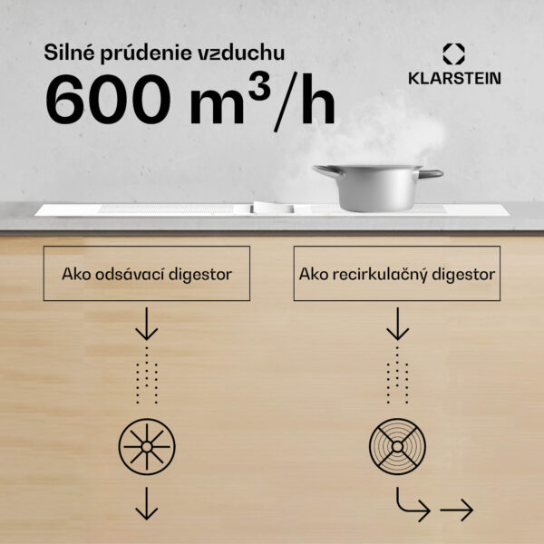 Klarstein Chef-Fusion Down Air System, 2 v 1, indukčná varná doska + digestor, výkonný, 7200 W - Image 2