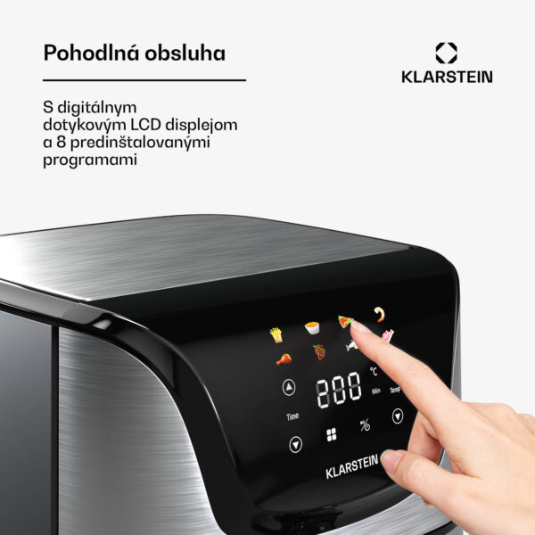 Klarstein AeroVital Deluxe teplovzdušná fritéza, 1700 W, 8 programov, vrátane príslušenstva, 200°C, Časovač
