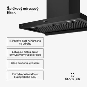 Klarstein AeroClean digestor, 649,9 m³/h, 4 úrovne, EEK A++, odsávanie/recirkulácia vzduchu