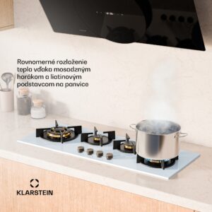 Klarstein Goldflame 4 Slim plynová varná doska, 4 horáky, na kvapalný alebo zemný plyn, elektrické zapaľovanie
