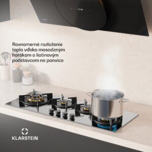 Klarstein Goldflame 4 Slim plynová varná doska, 4 horáky, na kvapalný alebo zemný plyn, elektrické zapaľovanie
