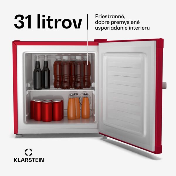 Klarstein Irene Retro chladnička a mraznička, 31 litrov, mraznička a chladnička v jednom, úsporná - Image 3