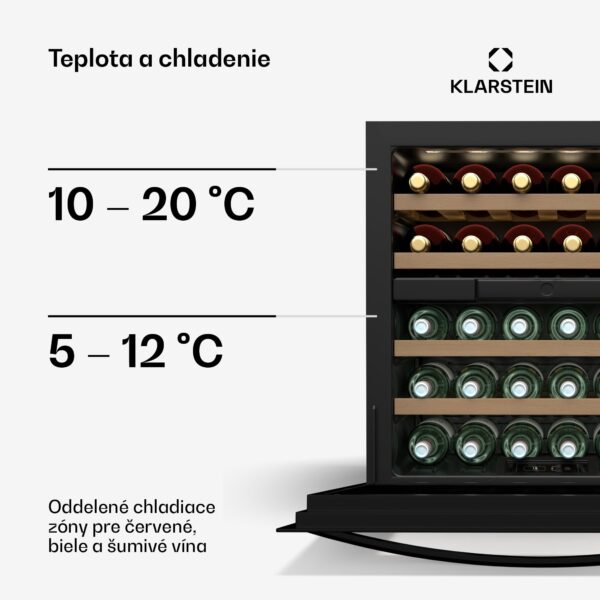 Klarstein Vinsider 30 Built-In Duo chladnička na víno, 30 fliaš, integrovateľná, LED, tichá