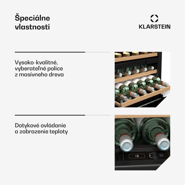 Klarstein Vinsider 30 Built-In Duo chladnička na víno, 30 fliaš, integrovateľná, LED, tichá - Image 2