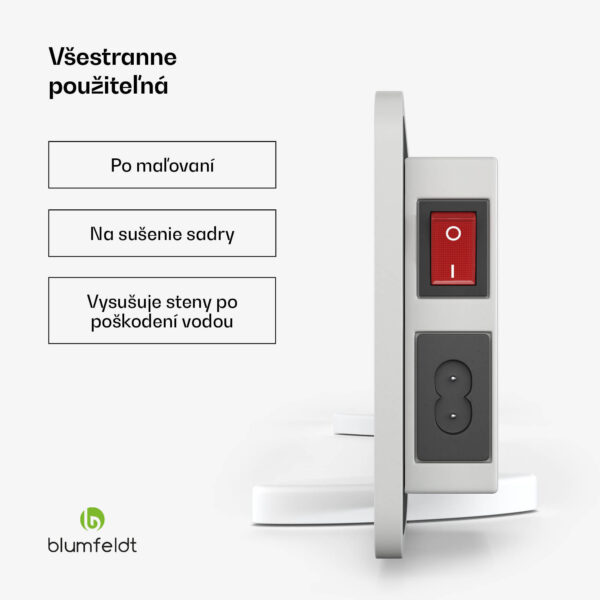 Blumfeldt Infračervený nástenný sušič DryWave, 50 W, suší farby a omietky, možnosť montáže na stenu - Image 2