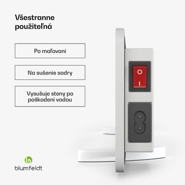 Blumfeldt DryWave infračervený sušič stien, 50-150 W, suší farby a omietky, aj montáž na stenu - Image 2