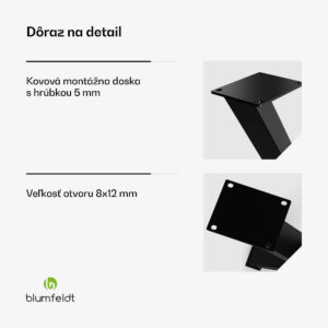 Blumfeldt UrbanFodge X nohy stola, moderný dizajn, pre projekty DIY, nosnosť 200 kg