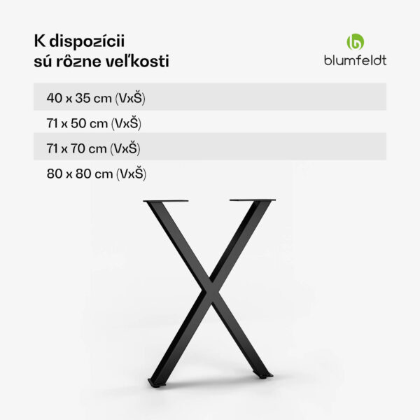 Blumfeldt UrbanFodge X nohy stola, moderný dizajn, pre projekty DIY, nosnosť 200 kg - Image 3