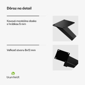 Blumfeldt UrbanFodge X nohy stola, moderný dizajn, pre projekty DIY, nosnosť 200 kg