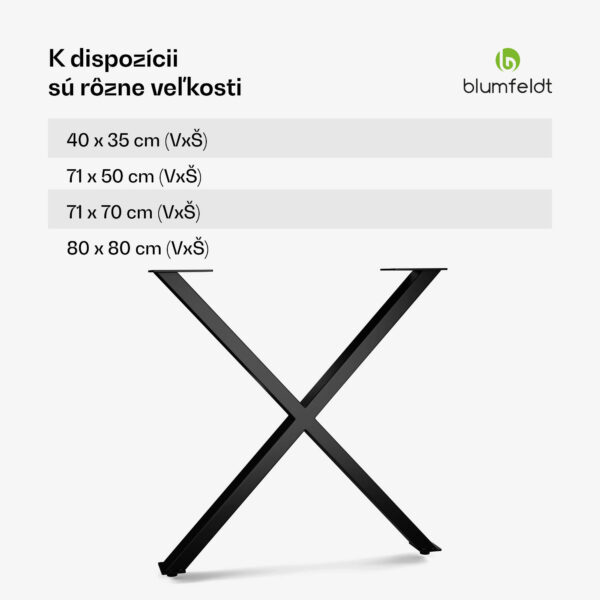 Blumfeldt UrbanFodge X nohy stola, moderný dizajn, pre projekty DIY, nosnosť 200 kg - Image 3