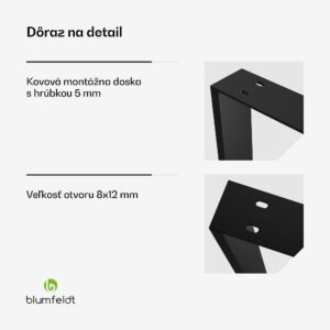 Blumfeldt UrbanFodge U nohy stola, Moderný dizajn, Pre projekty DIY, Nosnosť 200 kg