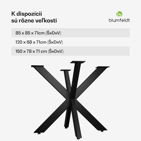 Blumfeldt UrbanFodge TRIPLE X nohy stola, Moderný dizajn, Pre projekty DIY, Nosnosť 200 kg - Image 3
