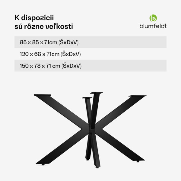 Blumfeldt UrbanFodge TRIPLE X nohy stola, Moderný dizajn, pre projekty DIY, Nosnosť 200 kg - Image 3