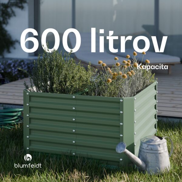 Blumfeldt High Grow Straight vyvýšený záhon, 600 L, Ergonomický, Odolný voči poveternostným vplyvom, Otvorená základňa - Image 2