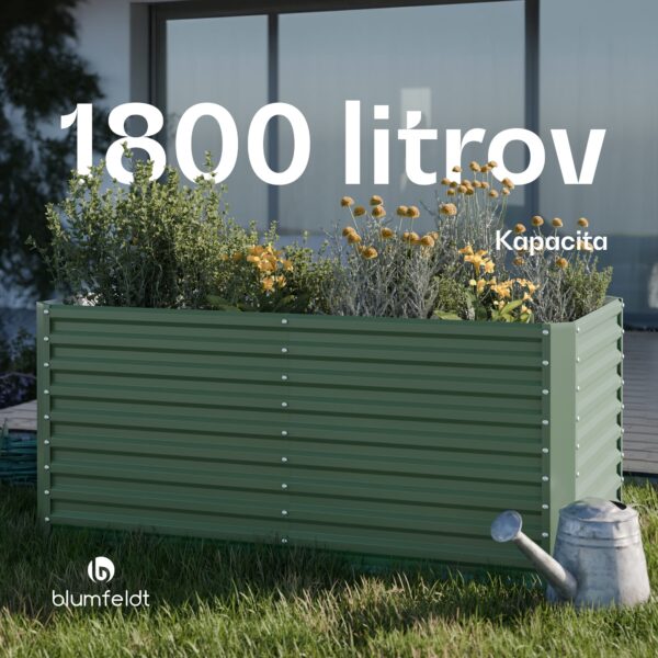 Blumfeldt High Grow Straight vyvýšený záhon, 1800 L, Ergonomický, Odolný voči poveternostným vplyvom, Otvorená základňa - Image 2