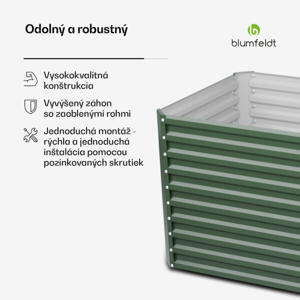 Blumfeldt High Grow Straight vyvýšený záhon, 1800 L, Ergonomický, Odolný voči poveternostným vplyvom, Otvorená základňa - Image 3