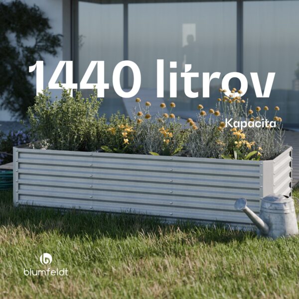 Blumfeldt High Grow Straight vyvýšený záhon, 1440 L, Ergonomický, Odolný voči poveternostným vplyvom, Otvorená základňa - Image 2