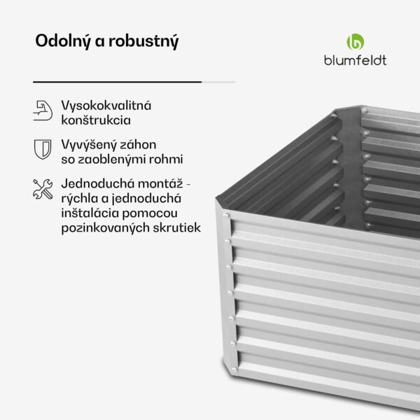 Blumfeldt High Grow Straight vyvýšený záhon, 1440 L, Ergonomický, Odolný voči poveternostným vplyvom, Otvorená základňa - Image 3