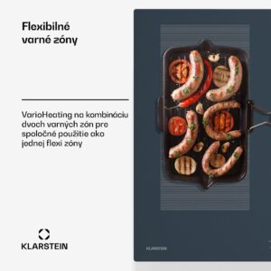 Klarstein Delicatessa 90 Full Flex vstavaná indukčná varná doska, 7500 W, Flexi zóna, Booster, Indukcia