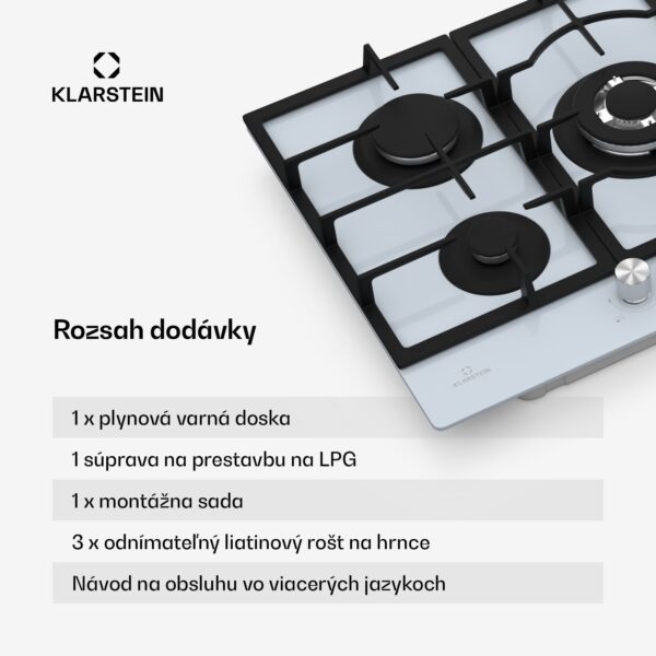 Klarstein Ignito 5-zónová plynová varná doska, 5 Horákov, elektr. zapaľovanie, Wok, na skvapalnený alebo zemný plyn - Image 3