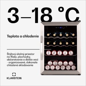 Klarstein Coachella 65 Smart chladnička na nápoje, WiFi ovládanie, dizajn z nehrdzavejúcej ocele, 60 l